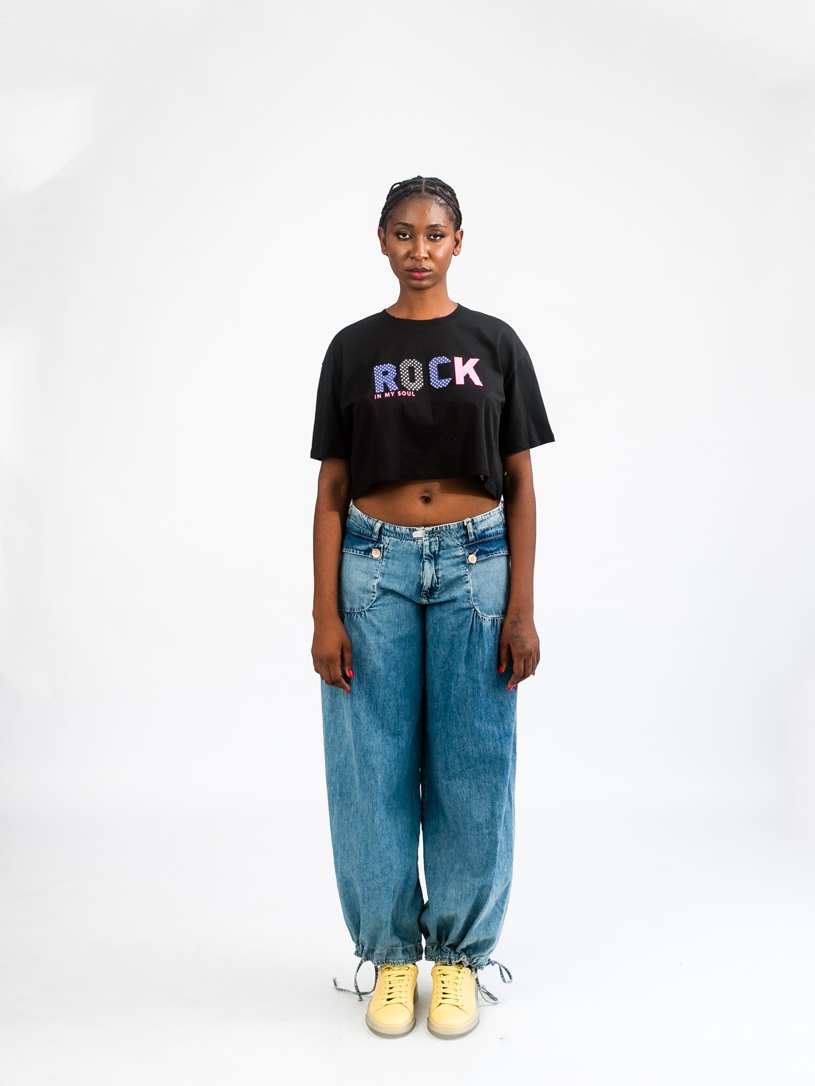 Women Black Rock Tshirt