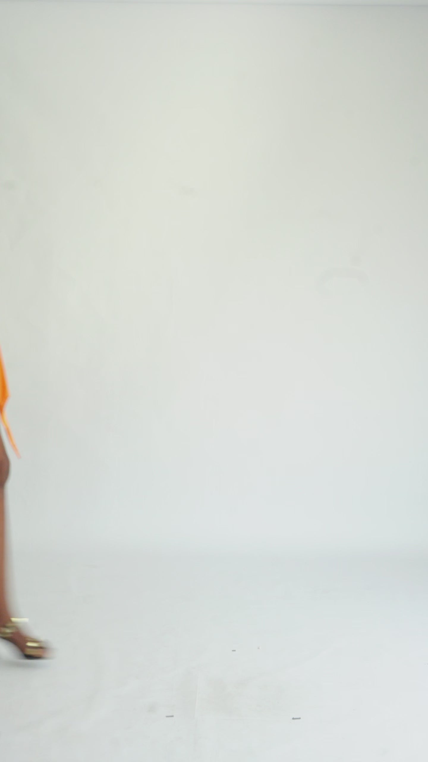 Women Shiny Orange Dress